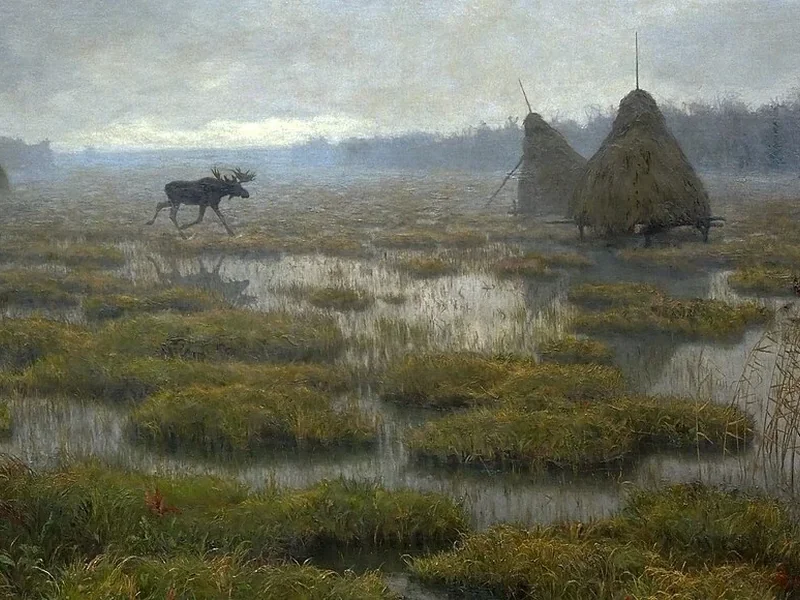 1859-Henryk Weyssenhoff - Alce nella palude